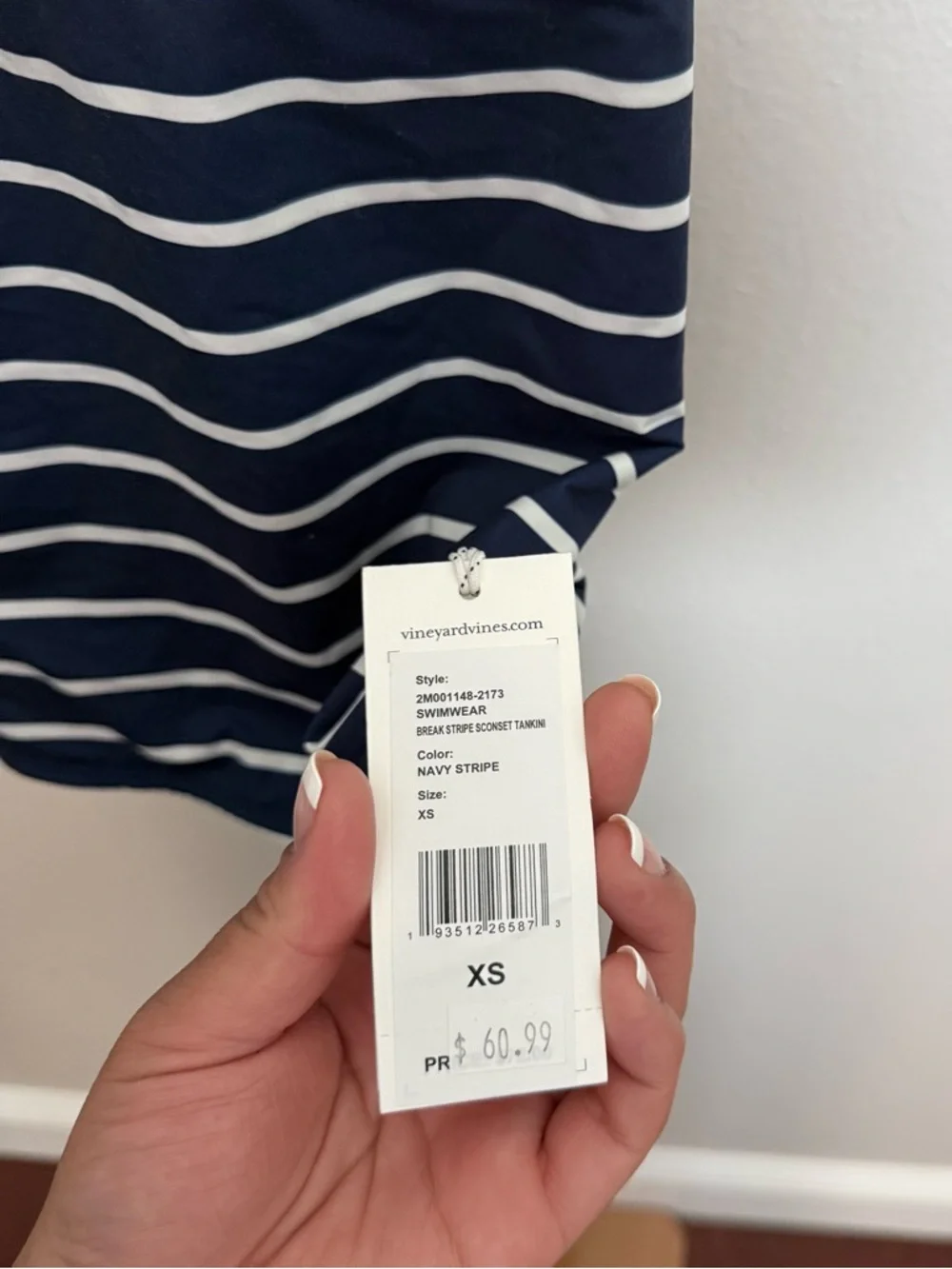 Vineyard Vines Navy Blue & White Striped Swimsuit 2 Pieces Set Women’s Size XS/S - Picture 4 of 6